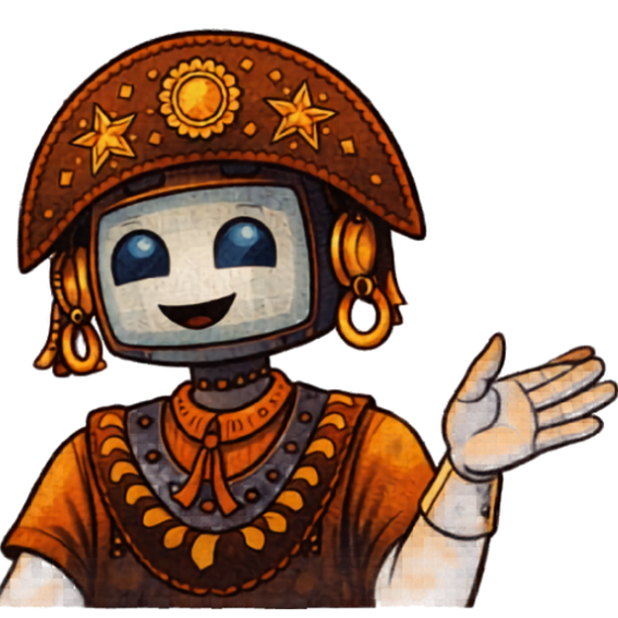 TICA - avatar do chatbot reflexivo do Cordel 2.0, robô de chapéu de cangaceiro